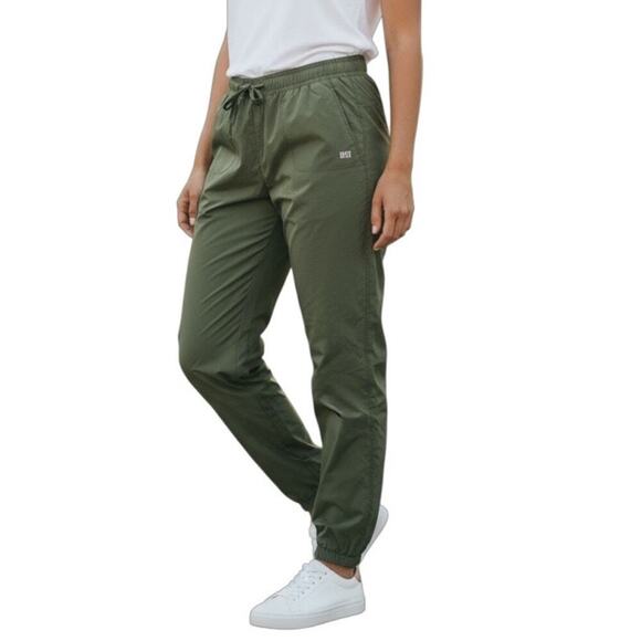 Albion Fit Jetsetter Joggers Olive Green Nylon Spandex Stretch Pants Size M - Picture 1 of 7